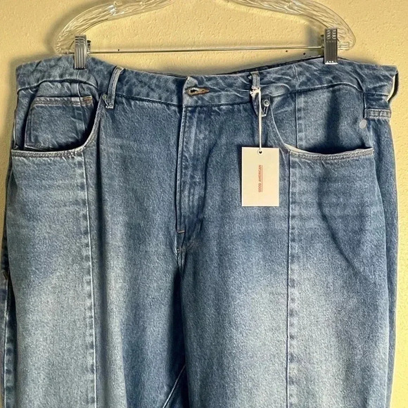 Good American 20 Good Vintage Clean Seams High Rise Jeans Blue NEW w/ TINY FLAW - Picture 3 of 13